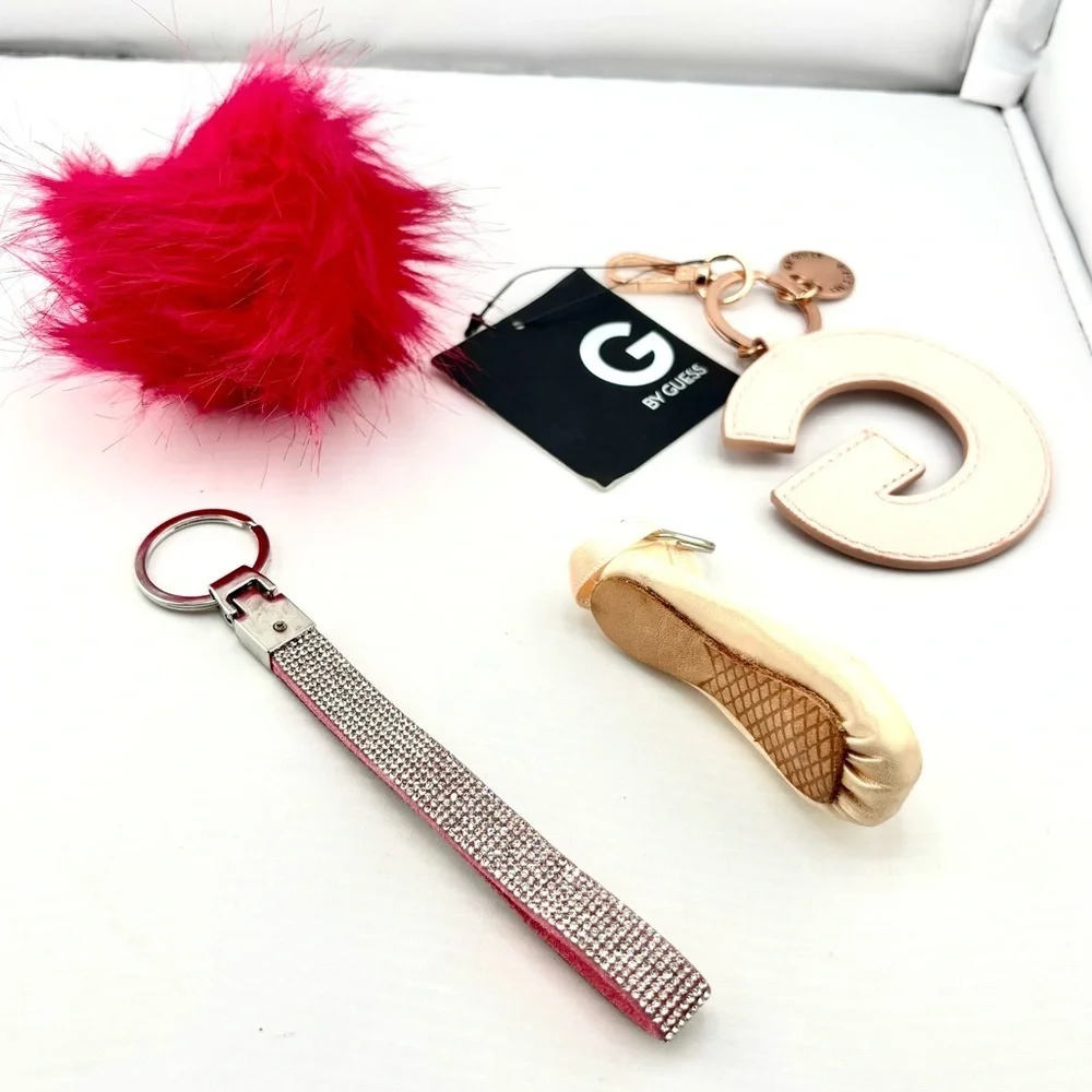 Girly & Glam Pink Keychain Bundle - Lot of 4 (NWT GUESS)